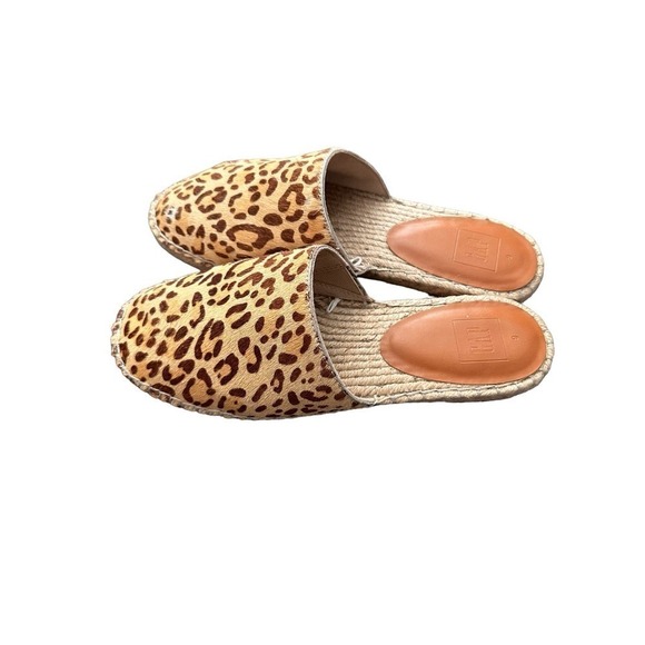 Gap Leopard Print Espadrille Mule Slide-On Flats Size 9 - Picture 3 of 12